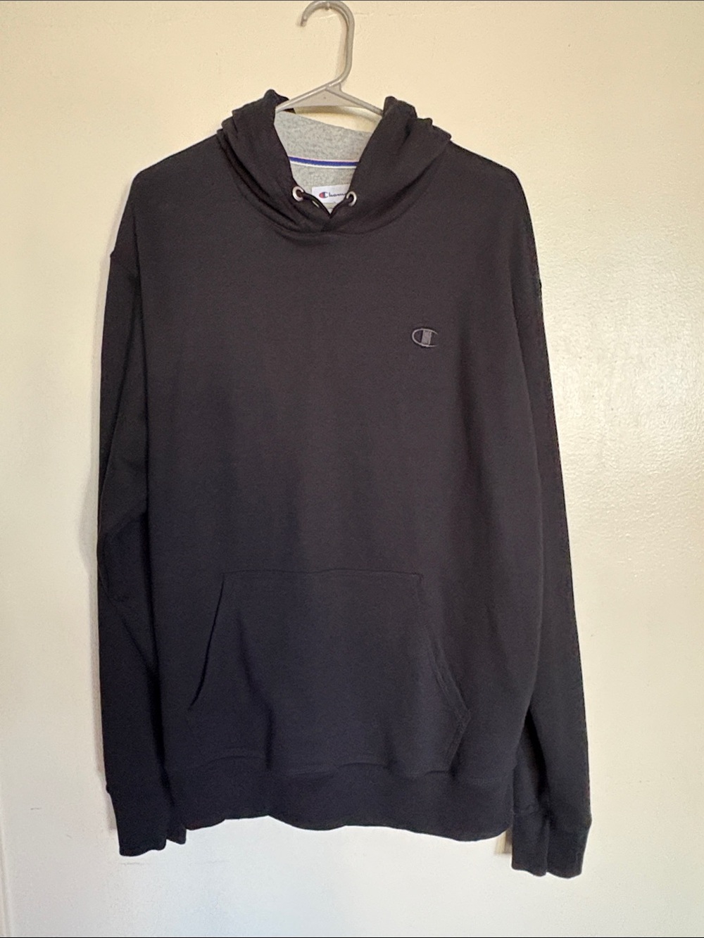 Champion Black Pullover Hoodie with Subtle Logo
